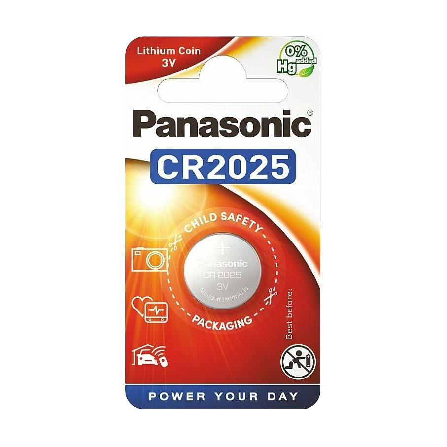 Батарейка Panasonic CR-2025  Lithium, 3V, 1 шт